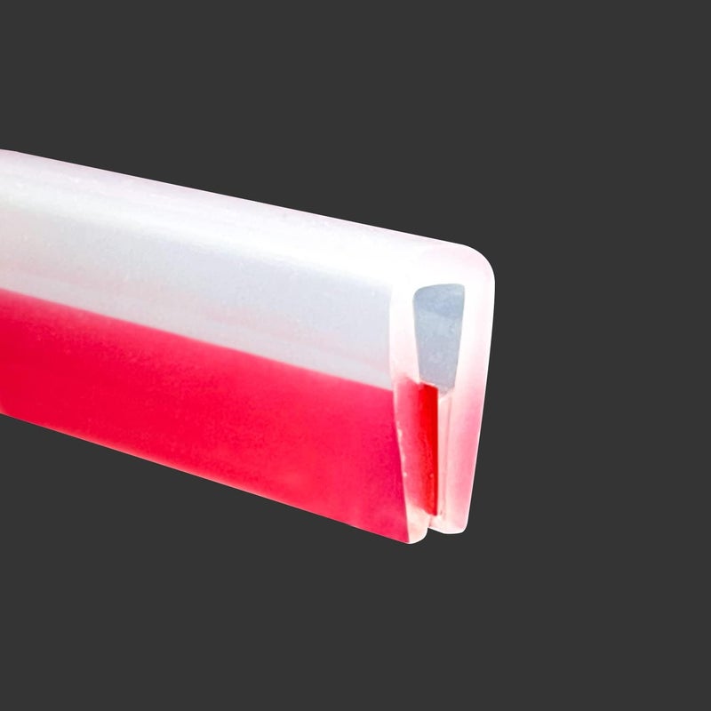 Protalwell Clear Rubber Edge Trim, Self-Adhesive Clear Rubber Edge Trim, Edge Protector for Sheet Metal, Glasses or Flexi Glasses, Silicone Rubber Material, White Color, Fit 3/32"(2mm), U Channel Edge Guard - Image 1
